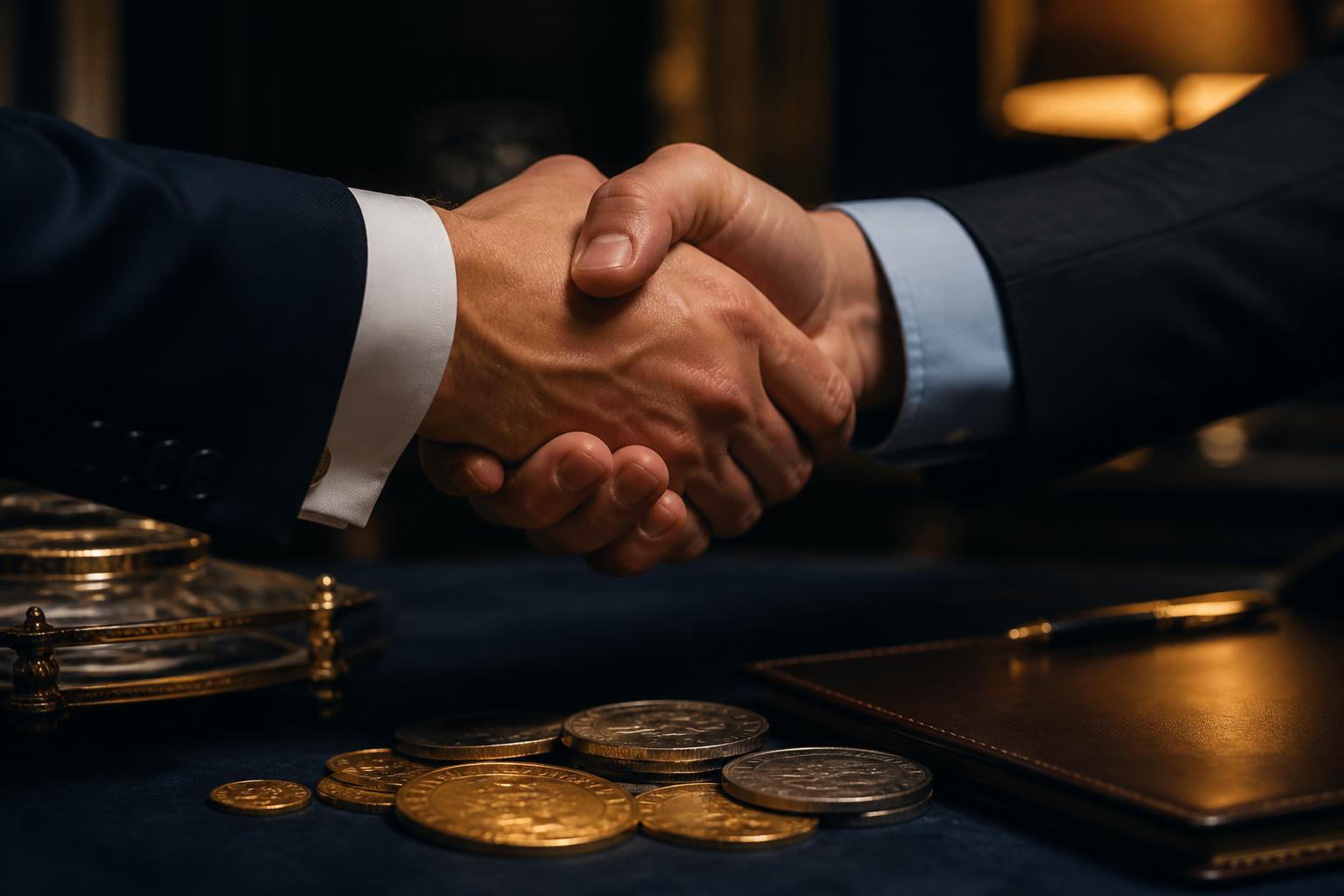 Gold bars on a dealer's balance scale